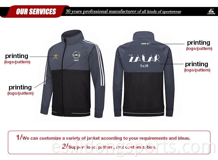 Lidong Soccer Sports Plain Men personalizados Mujeres traje de pista Slim Fit Wholesale Soccer Chaqueta Track Running Outdoor Riding Sports